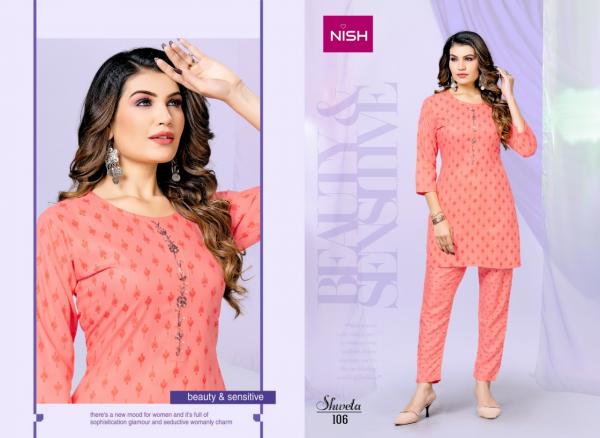 Nish Shweta Rayon Slub Designer Kurti Pent Collection